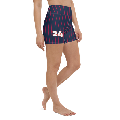 Pinstripe Yoga Shorts