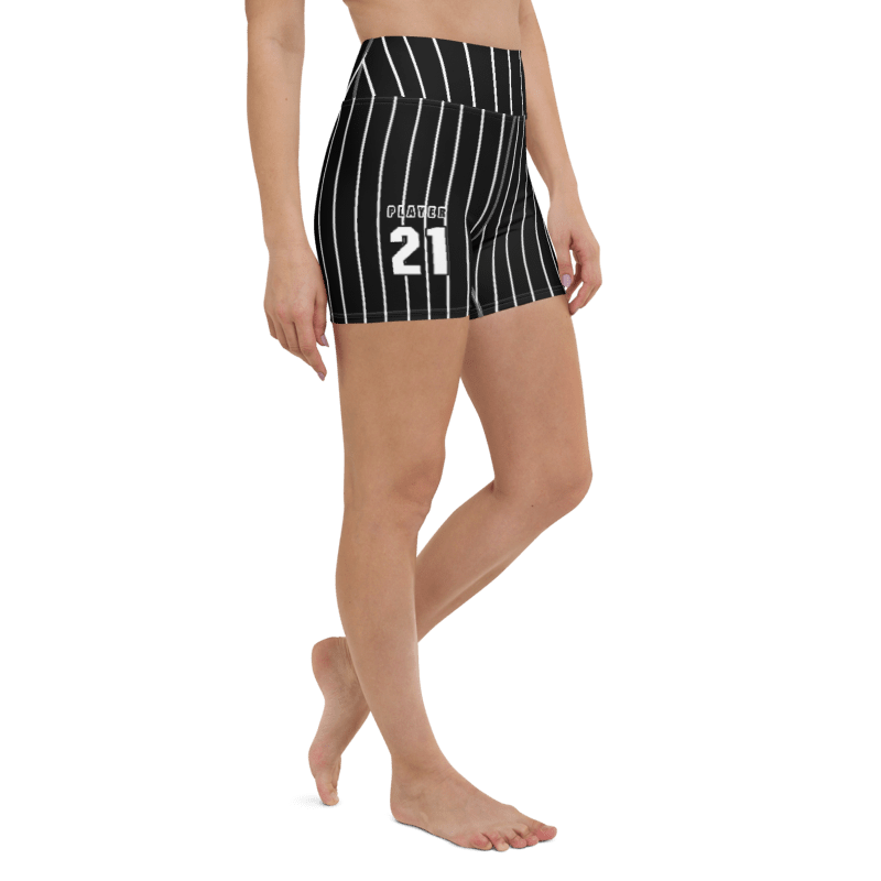 Pinstripe Yoga Shorts