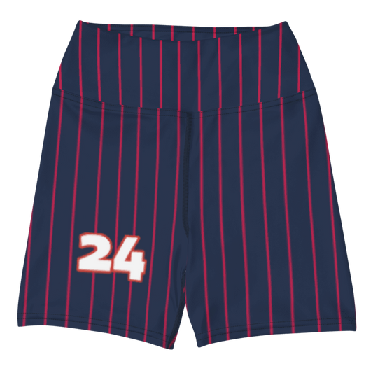 Pinstripe Yoga Shorts