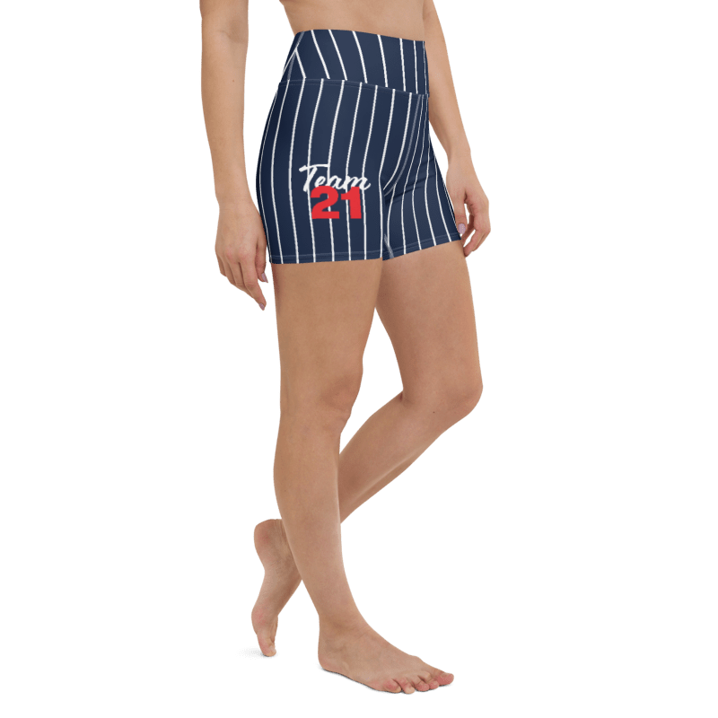 Pinstripe Yoga Shorts