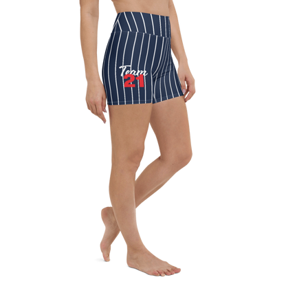 Pinstripe Yoga Shorts